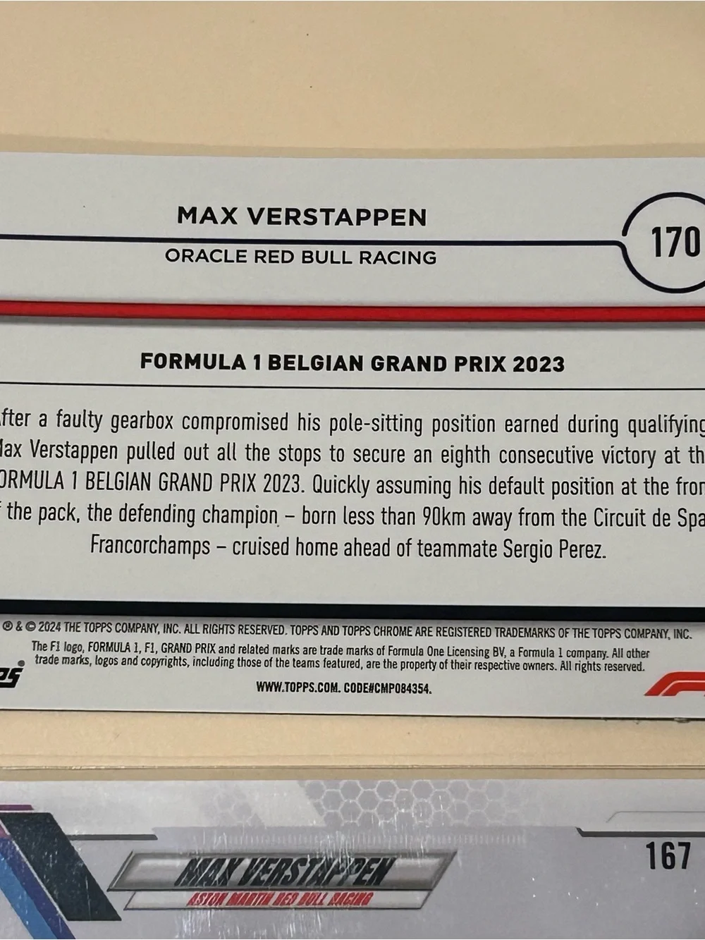 Max Verstappen Red Bull Racing Blue Holographic Trading Card - Formula 1